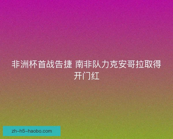 非洲杯首战告捷 南非队力克安哥拉取得开门红
